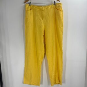 Linen blend pants womens relaxed fit pockets wide leg spring summer